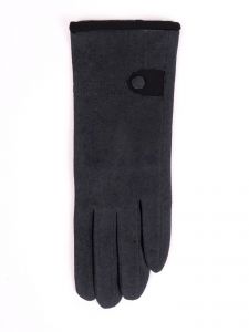 YO RS-145 eleganckie rękawiczki szare z guziczkiem 24cm
