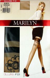 Marilyn ALLURE F01 R1/2 rajstopy jak pończochy black