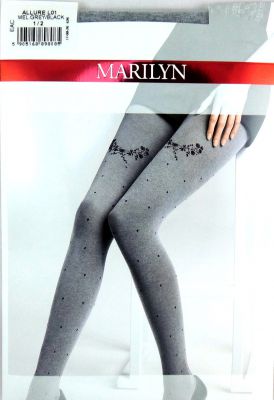 Marilyn ALLURE L01 R3/4 rajstopy kropeczki black