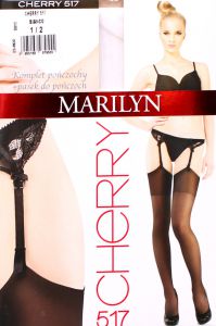 Marilyn CHERRY 517 1/2 pończochy z pasem black OUTLET
