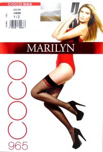 Marilyn COCO 965 R1/2 pończochy samonośne visone wzór