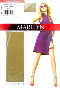 Marilyn COCO F14 R3/4 pończochy samonośne pink kropki
