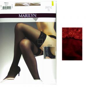 Marilyn erotic 15 R1/2 red pończochy samonośne