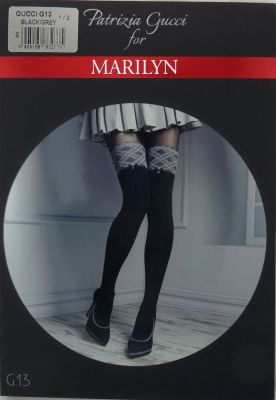 Marilyn Gucci G13 R1/2 Rajstopy kwiaty Black/red