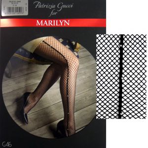 Marilyn Gucci G46 R1/2 Rajstopy kryształki kabaretki black