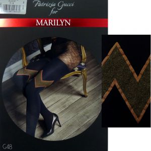 Marilyn Gucci G48 R3/4 Rajstopy brokat black