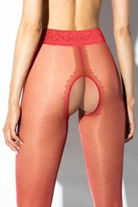 AMOUR HIP LACE R3/4 open crotch koronka 30DEN