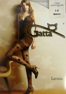 Gatta Lavinia 06 R1/2 pończochy samonośne bianco WYPRZEDAŻ