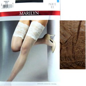 Marilyn Paris 03 R3/4 pończochy samonośne beige 15cm koronka