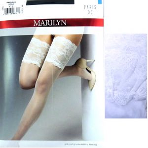 Marilyn Paris 03 R1/2 pończochy samonośne Bianco 15cm koronka