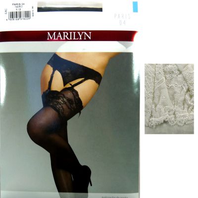 Marilyn Paris 04 R3/4 pończochy do pasa milk 15cm koronka