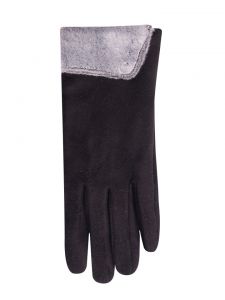 YO RS-145 eleganckie rękawiczki czarne z futerkiem