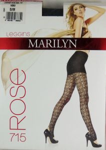 Marilyn Legginsy ROSE HELL 715 R3/4  black róże