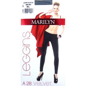 Marilyn Legginsy Velvet A28 M/L  dark grey Wyprzedaż