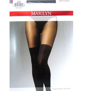 Marilyn Zazu Classic 60 R3/4 rajstopy jak pończochy nero